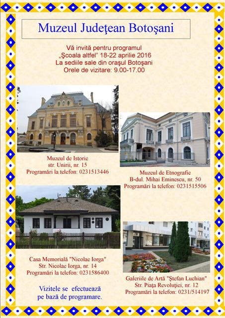 „Scoala altfel”, la Muzeul Judetean Botosani