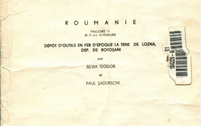 Teodor S. & Şadurschi P. Dépôts d’outils en fer d’époque La Tène de Lozna, dept de Botosani, Bucarest 1979, 12 fiches (Inventaria archaeologica, Roumanie, 11)