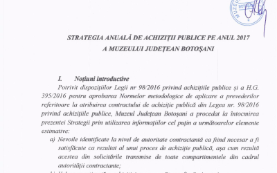 Strategia anuala de achizitii publice