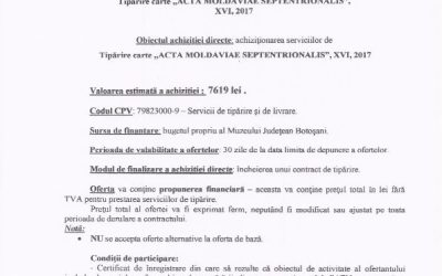 Caiet de sarcini achizitie Placa Comemorativa