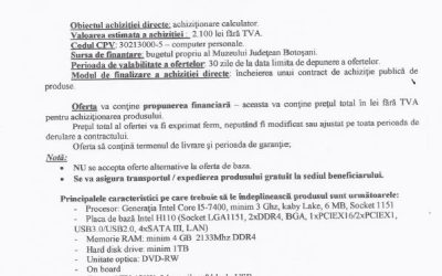 Caiet de sarcini achizitie calculatoare