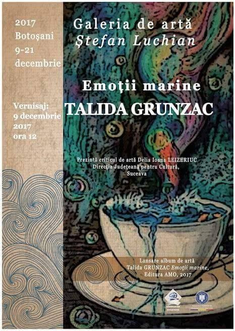 Expoziţia personală  de pictură ,,Emoții marine”, cu lucrări  semnate de artista Talida-Elena GRUNZAC