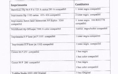 Caiet de sarcini achizitie tonere