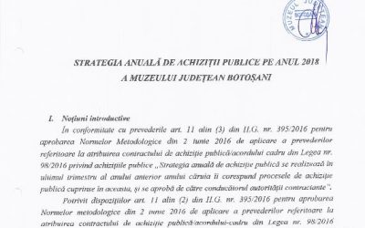 Strategia anuala in achizitii publice pe 2018