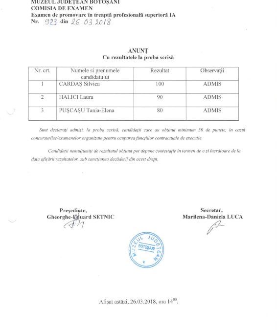 Examen de promovare in treapta profesionala superioara IA