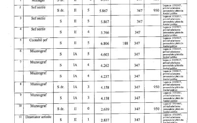 Lista functiilor din cadrul Muzeului Judetean Botosani
