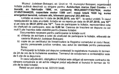 Anunt participare licitatie