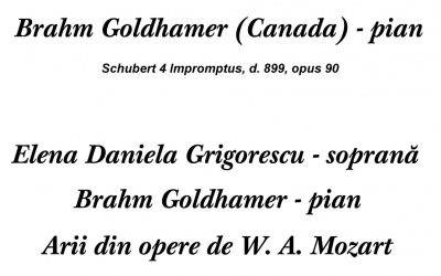 Recital de pian şi arii de operă la Dorohoi