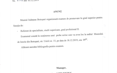 Anunt promovare referent