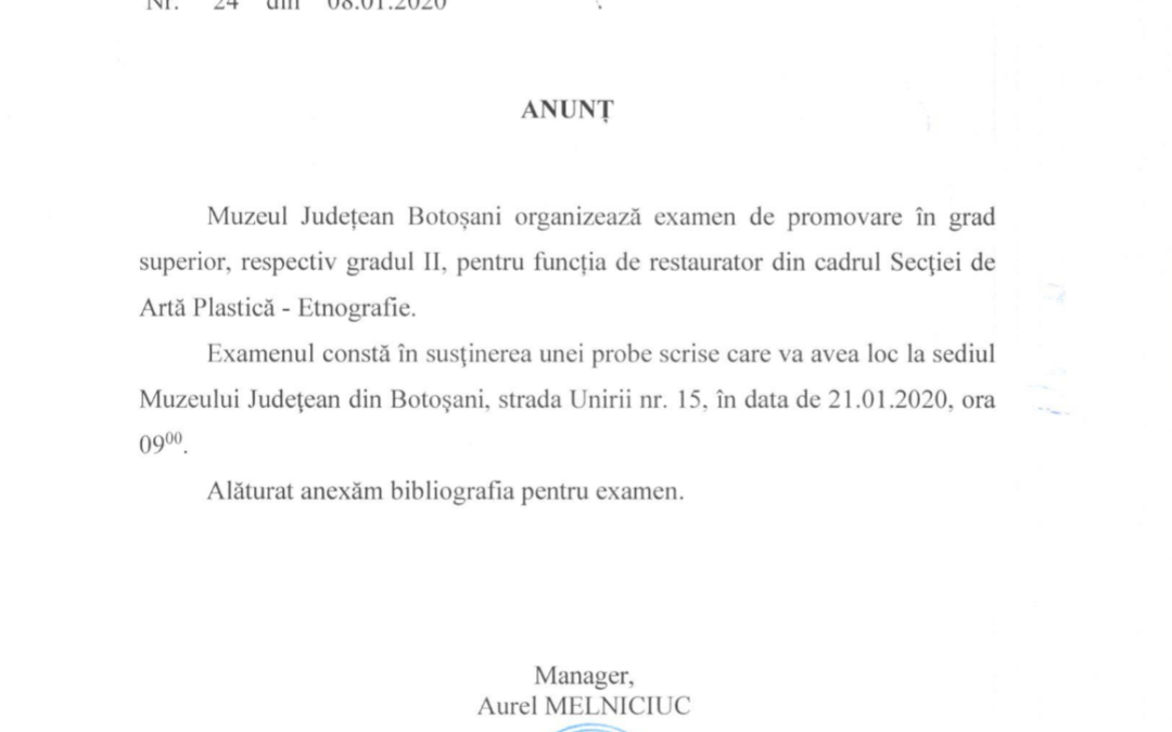 Examen de promovare in grad superior