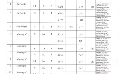 Lista functiilor privind salarizarea personalului platit din fonduri publice