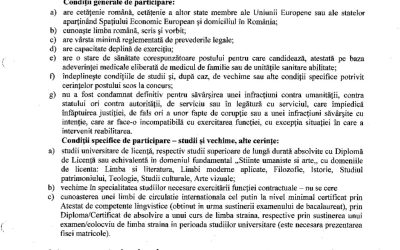 Anunt angajare muzeograf debutant 1/2 norma