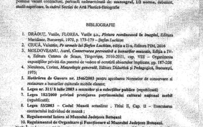 Erata bibliografie concurs post muzeograf