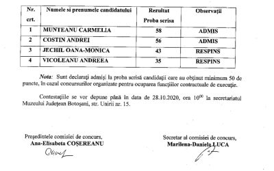 Anunt proba scrisa concurs muzeograf