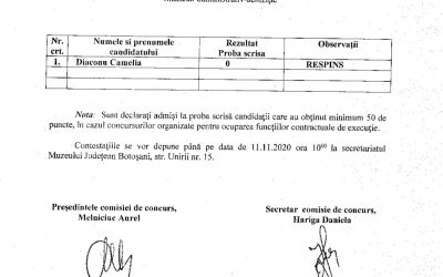 Rezultatele la proba scrisa – inginer