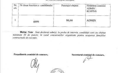 Rezultat proba interviu inginer